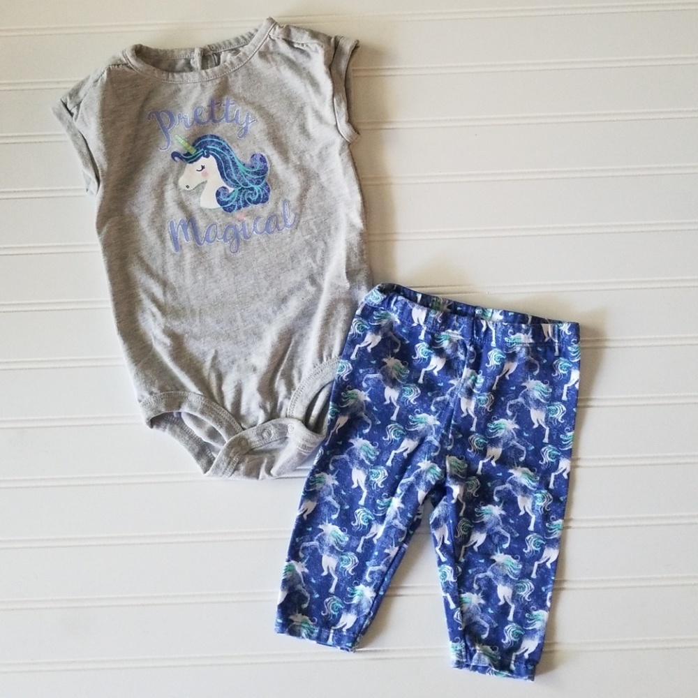 Baby Girl's Unicorn🦄 2 Piece Matching Set